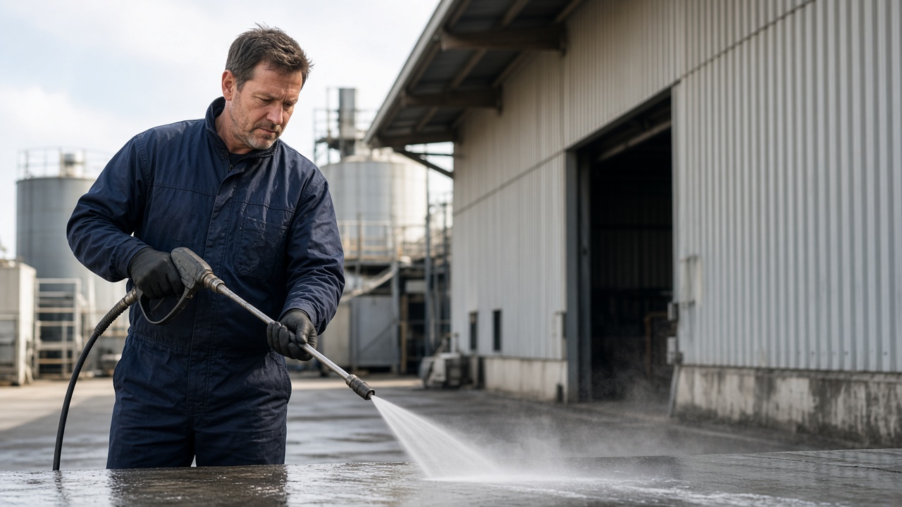 Industrial cleaning team at Newcastle Mayfield warehouse