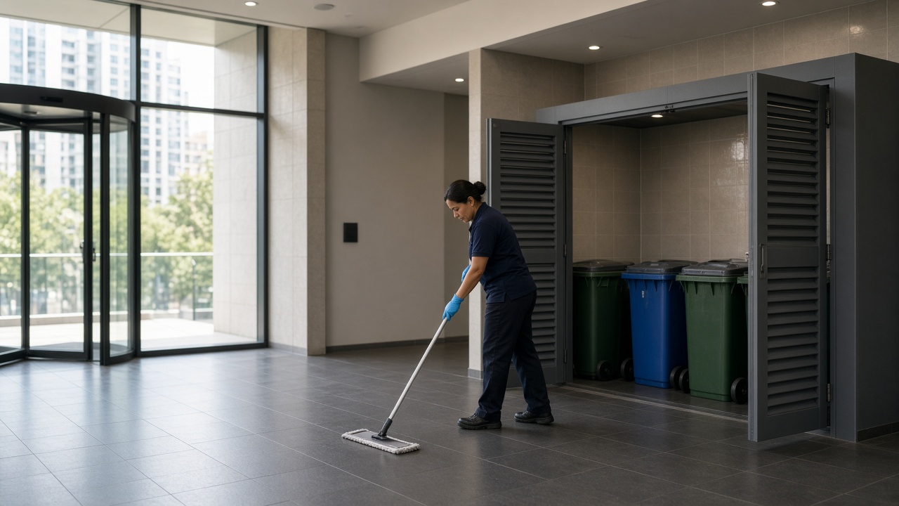 Strata apartment building in Sydney being cleaned