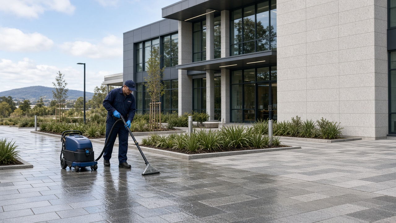 Government office facility in Newcastle region being cleaned