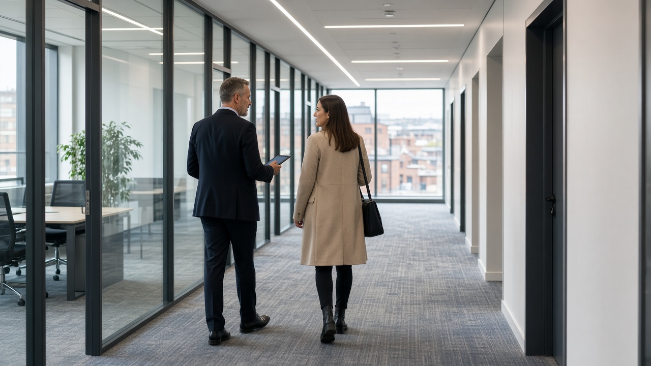 Commercial building facilities scope document being signed