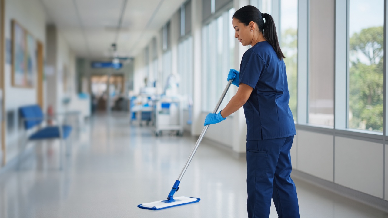 Healthcare facility reception area freshly cleaned in Newcastle
