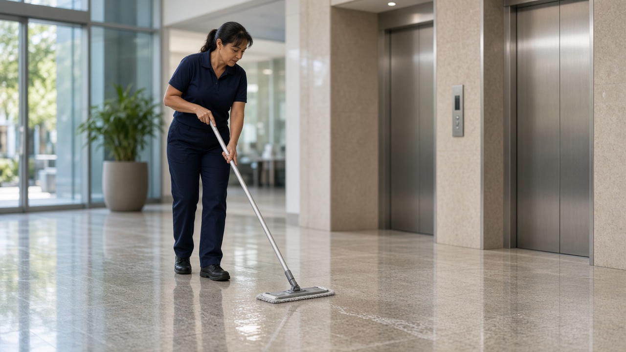 Strata cleaning in Newcastle apartment common area