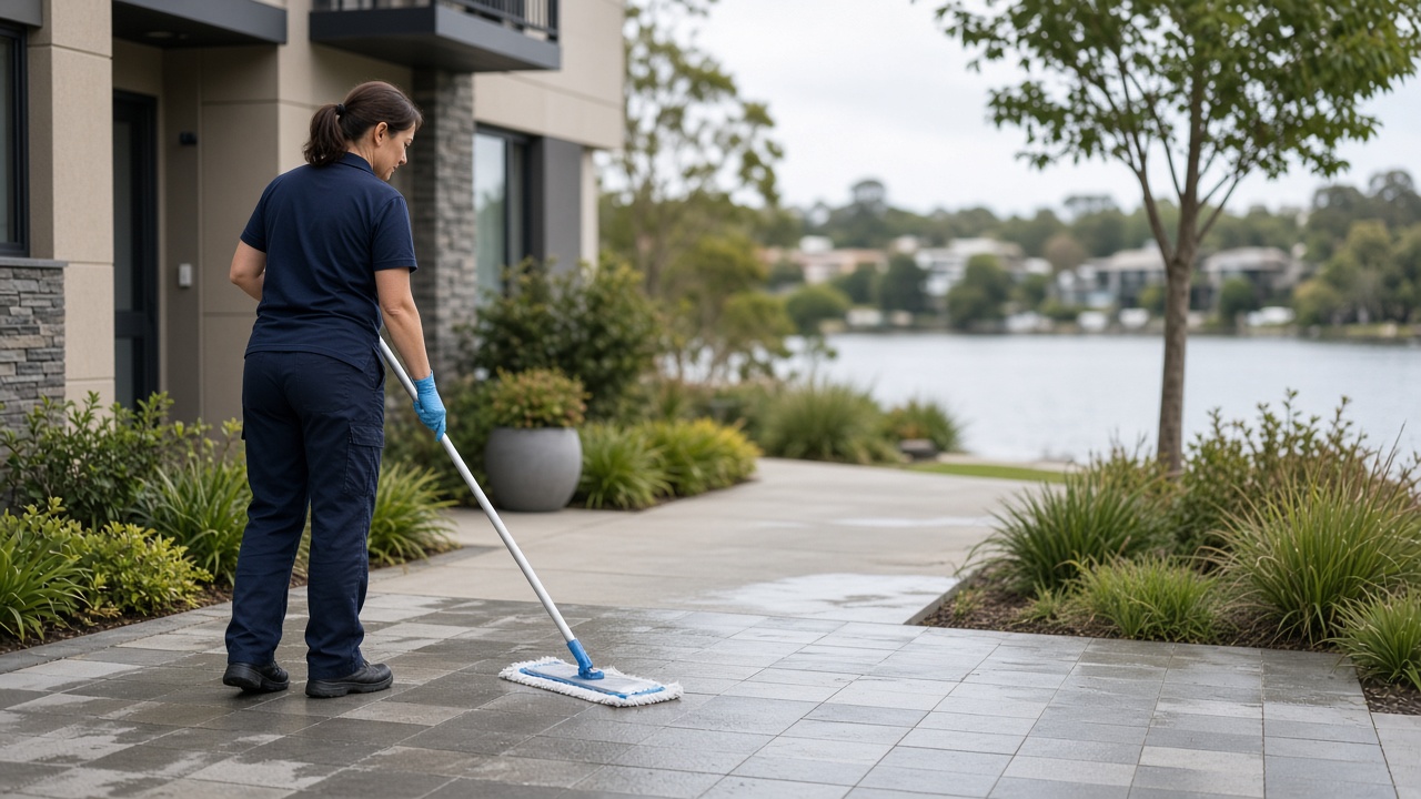 Strata cleaning in Newcastle apartment common area