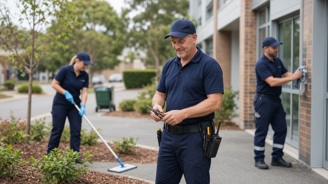Facilities management contractor conducting site inspection in Newcastle
