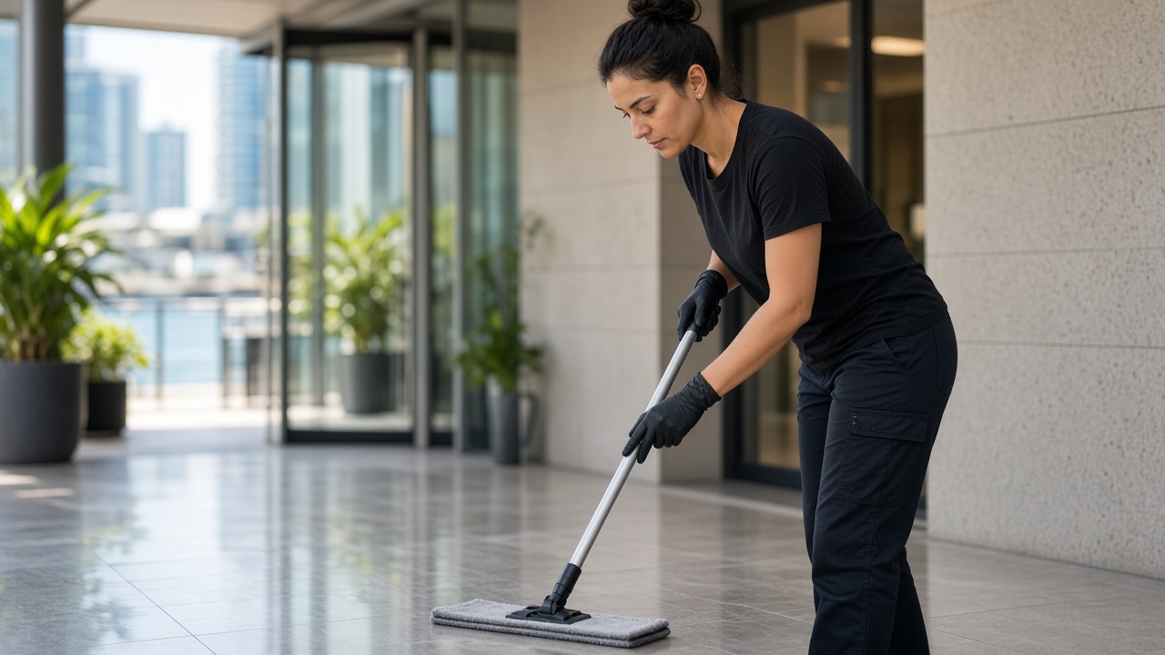 Strata cleaning in Newcastle apartment common area