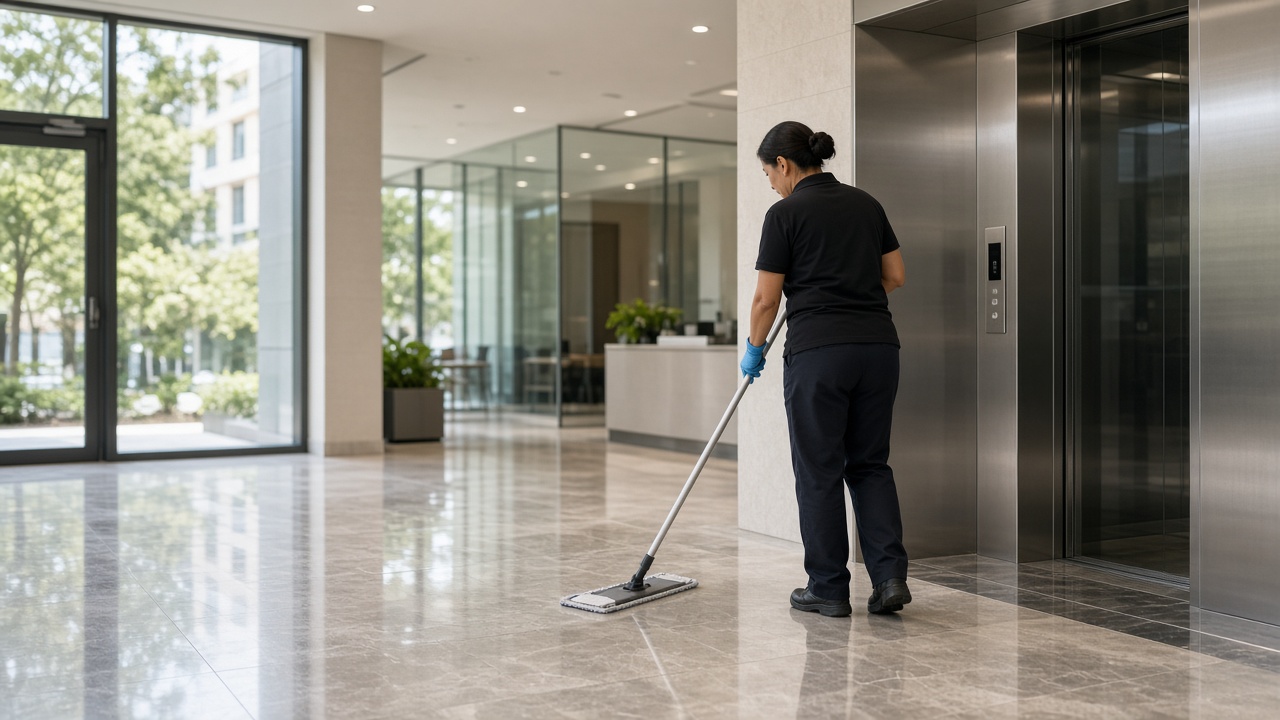 Strata cleaning in Newcastle apartment common area