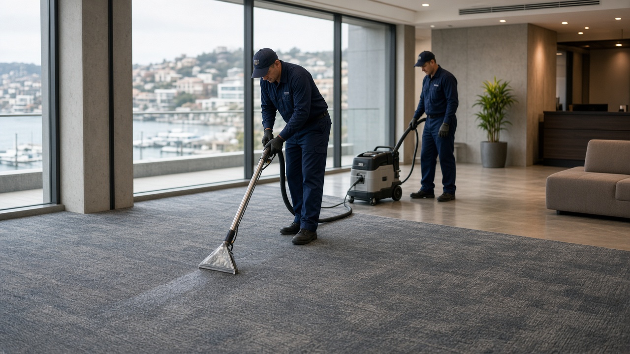 Commercial carpet cleaning machine in Newcastle office