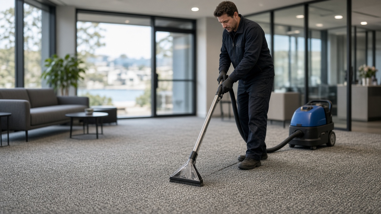 Encapsulation carpet cleaning in strata common area corridor