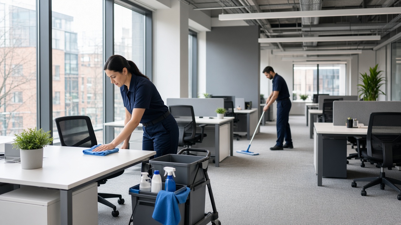 Commercial cleaning scope overview in a Newcastle workplace