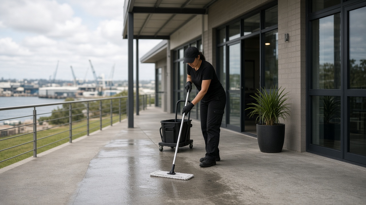 Strata cleaning in Newcastle apartment common area