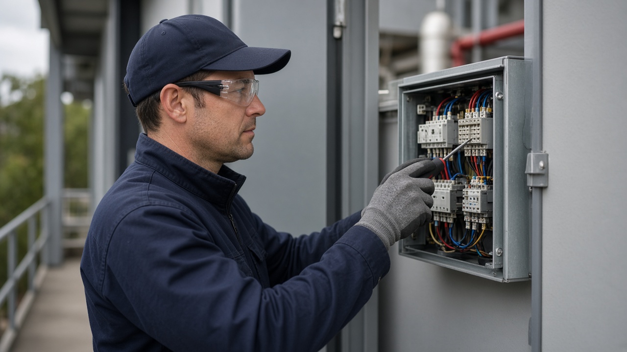 Licenced plumber fixing issue in Newcastle commercial building