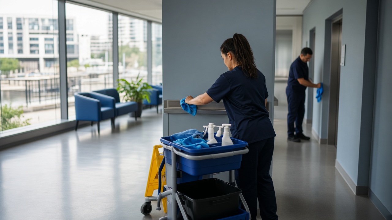 Healthcare cleaning technician in Newcastle medical centre