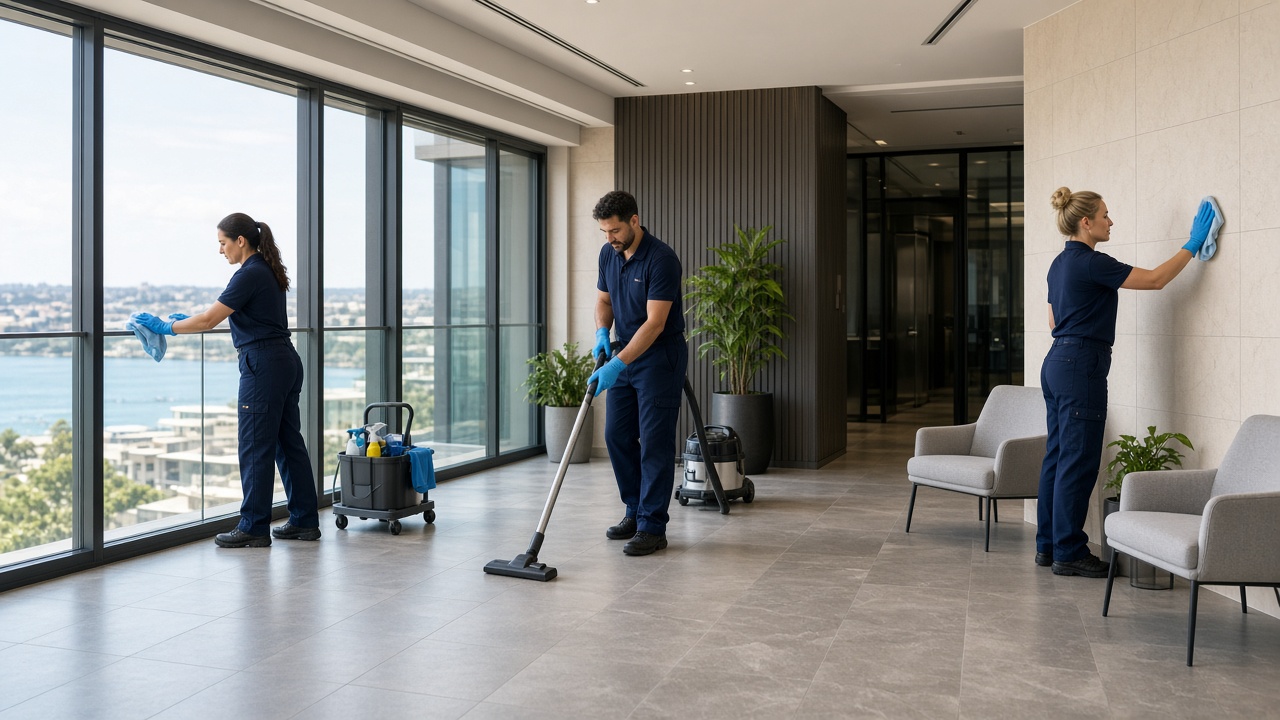 Strata cleaning in Newcastle apartment common area